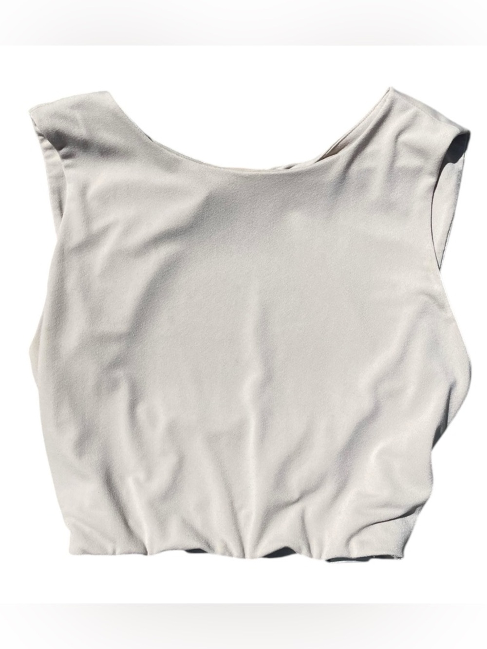 Alice + Olivia Cream Wide-Neck Sleeveless Tank